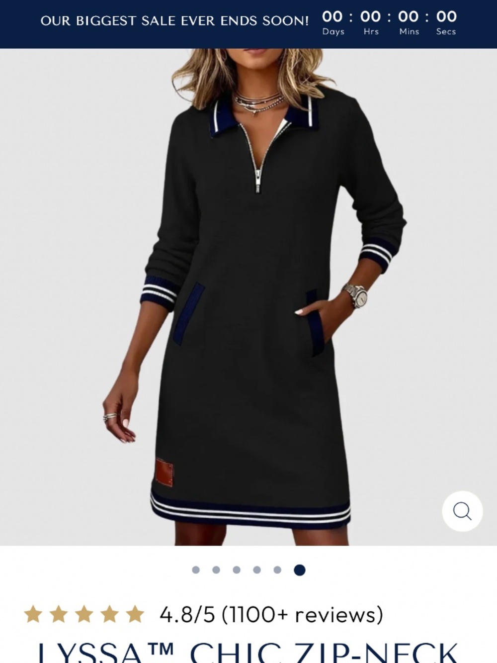 Grayson & Porter LYSSA™ CHIC ZIP-NECK DRESS